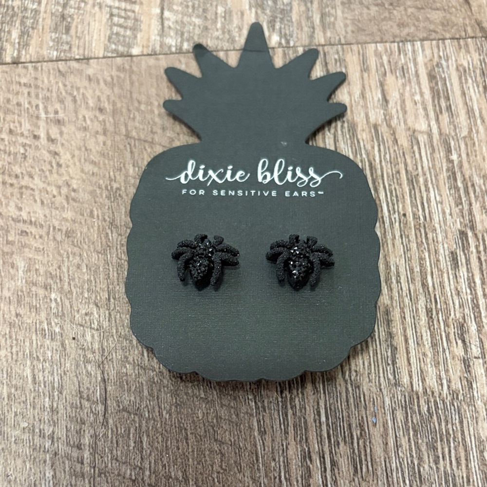 Black Spider Earrings